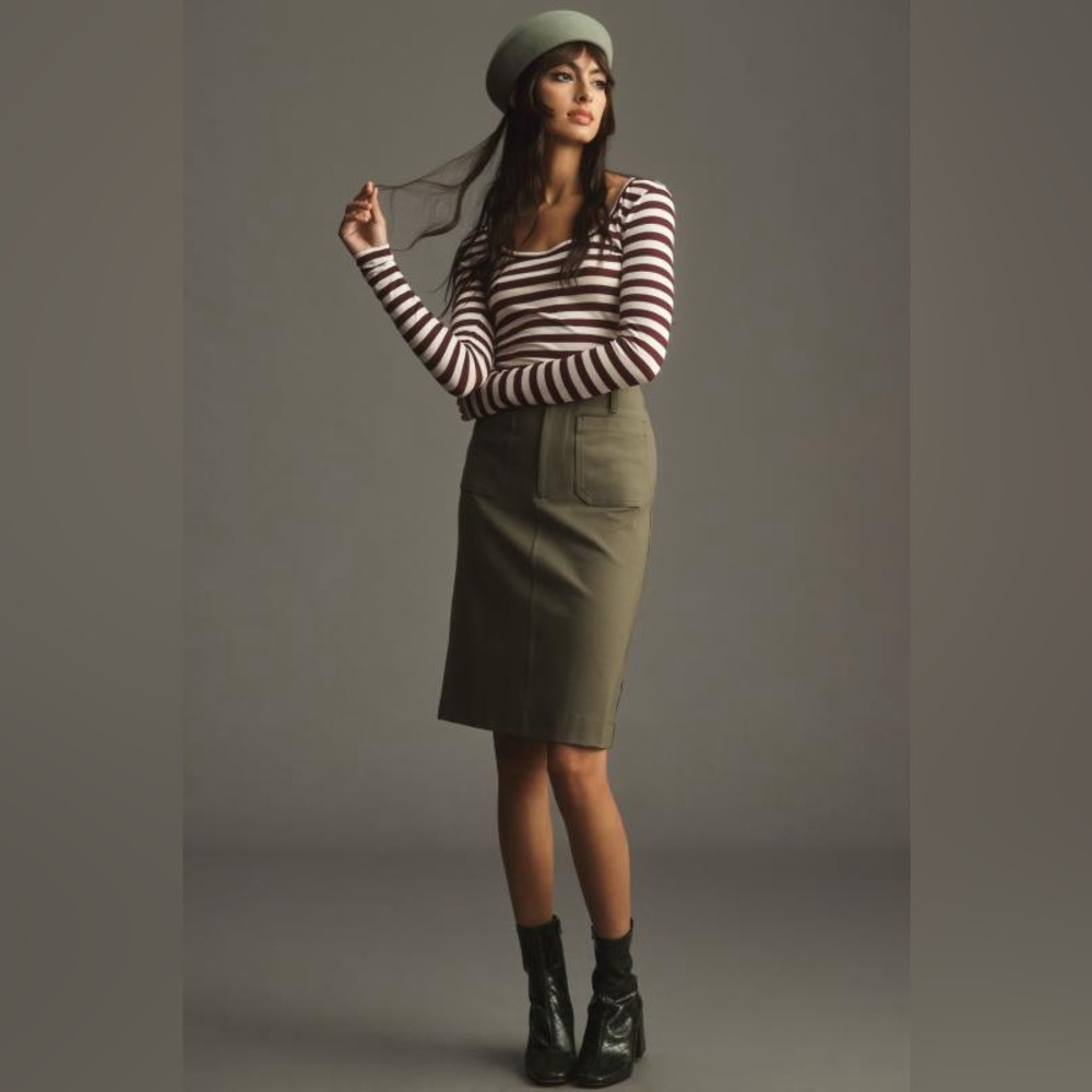Anthropologie The Colette Skirt by Maeve in Holly Size Large Petite
